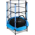 Produktbild: Kindertrampolin 140 cm – Mit Sicherheitsnetz, bis 45 kg, Indoor & Outdoor, Freizeit-Trampolin mit Netz - Blau/Schwarz