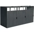 Produktbild: HOME DELUXE - Mülltonnenbox CUBO - Platz für 3 x 240 Liter Mülltonnen, Farbe: Anthrazit, Witterungsbeständig inklusive Schloss und Schlüssel I... - Dunkelgrau