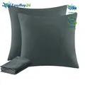 Produktbild: Kissenbezug 80x80cm Anthrazit 2er Set Mikrofaser mit Reißverschluss ÖKO-TEX