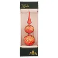 Produktbild: Christbaumspitze rot glänzend mit Dekor, ca. 34 cm Baumspitze Baumschmuck