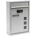 Produktbild: Wiltec - Briefkasten Silberfarben 215x320x90mm Briefkasten Mit Zahlenschloss, Namensschild Und Sichtfenster Postkasten Aus Pulverbeschichtetem Stahl