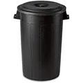 Produktbild: Kreher Mülleimer Abfalltonne mit Deckel, Farbe: Schwarz 120 l