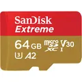 Produktbild: MicroSDXC Speicherkarte 64 GB Class 3 (U3) Klasse 10 Extreme A2