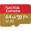 Produktbild: SanDisk Extreme microSDXC Speicherkarte 64GB + SD Adapter SDSQXAH-064G-GN6AA