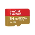 Produktbild: SanDisk Extreme microSDXC 64GB Speicherkarte für Actioncams Drohnen Adapter