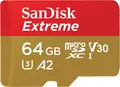 Produktbild: Sandisk SDSQXAH064GGN6AA MicroSD Speicherkarte 64GB Extreme XC Mit SD-Adapter