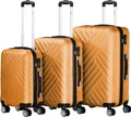 Produktbild: Zelsius Koffer Set 3 Stück, Orange, ABS Reisekoffer mit Zahlenschloss und Innen Trennwand