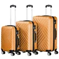 Produktbild: Zelsius Koffer Set 3 Stück, Orange | ABS Hartschalenkoffer mit Zahlenschloss, Doppelrollen und Innen Trennwand | Handgepäckkoffer, Hartschalenkoffer Set 3 teilig, Trolley, Koffer Groß, Luggage Set