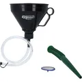 Produktbild: KS-Tools Trichter 150.9230, schwarz, 4-teiliges Set, Ø 16 cm, aus Kunststoff, mit Sieb und 2 Schläuche