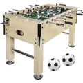Produktbild: GAMES PLANET Kickertisch Leeds in 6 Farben, Tischfußball, Tischkicker, inkl. 4 Bälle + 2 Getränkehalter, ca. 60kg - Helles Holzdekor
