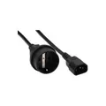 Produktbild: InLine - Stromkabel - IEC 60320 C14 zu Stromversorgung (W) - 1,0m - Schwarz (16659A)
