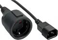 Produktbild: InLine Netz Adapter Kabel Kaltgeräte C14 auf Schutzkontakt Buchse für USV 1m (16659A)