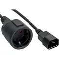 Produktbild: InLine Kaltgeräte C14 auf Schutzkontakt Buchse Netz Adapter Kabel für USV (1m) schwarz