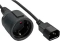 Produktbild: InLine® Netz Adapter Kabel Kaltgeräte C14 zu Schutzkontakt Buchse für USV 1m