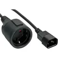 Produktbild: InLine® Netz Adapter Kabel Kaltgeräte C14 zu Schutzkontakt Buchse für USV 1m