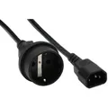 Produktbild: InLine Netz Adapter Kabel Kaltgeräte C14 auf Schutzkontakt | 16659A