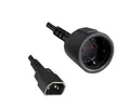 Produktbild: InLine® Netz Adapter Kabel, Kaltgeräte C14 auf Schutzkontakt Buchse, für USV, 1m