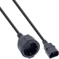 Produktbild: InLine® Netz Adapter Kabel, Kaltgeräte C14 auf Schutzkontakt Buchse, 1m