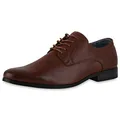 Produktbild: VAN HILL Herren Klassische Halbschuhe Blockabsatz Schuhe Freizeit Schnürer Elegante Schnürschuhe 208034 Hellbraun 42