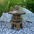 Produktbild: Oki-Gata jap. Steinlaterne Steinskulptur 38 cm 11 kg Gold Beton frostsicher