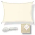 Produktbild: Sonnensegel HDPE Rechteck 3x4m Creme UV-Schutz Wetterfest Garten Terrasse Balkon
