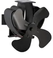 Produktbild: Valo Ofenventilator (Kaminventilator für Ofenrohr, Lüfter stromlos, geräuscharm, Maße: 18 x 10,5 x 21,9 cm (LxBxH), 46 Grad drehend, schwarz) VK000602