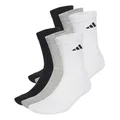 Produktbild: adidas Unisex CUSHIONED CREW SOCKS 6 PAIR PACK, White/Medium Grey Heather/Black, 4-5 Years