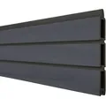Produktbild: GroJa Solid Rhombus BPC-Steckzaun Sichtschutzzaun Steingrau co-extrudiert, Einzelprofil Sichtschutz Steckzaun Rhombuszaun
