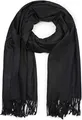 Produktbild: styleBREAKER Unisex Schal mit Fransen | weiches Viskose Tuch in Uni Farbe | langer Winterschal für Damen und Herren | Große Farbvielfalt, Farbe:Schwarz