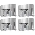 Produktbild: ECENCE Gerätehalter Besenhalter, 4 Stück, Wandhalter für Gartengeräte, silber