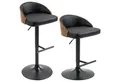 Produktbild: HOMCOM Barhocker Barstühle mit Fußstütze (Drehstühle, 2 St., Küchenstühle), Schwarz+Kaffee 48 x 49,5 x 76-96 cm