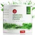Produktbild: KRAFTGRAS Urweizengrassaft-Pulver BIO [200g] - naturreines Weizengrassaft-Pulver aus grünem Weizengras [vegan & glutenfrei] für Saft, Smoothie & mehr - komplett natürlich & ohne Zusätze