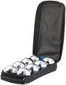 Produktbild: PEARL Boule Kugeln: Boule- & Boccia-Spiel: 8 Metall-, 1 Holz-Kugel, Abstandsmesser, Tasche (Boccia Kugeln Metall, Set 8, Kinder Geschenkideen)