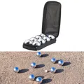 Produktbild: PEARL Boule- & Boccia-Spiel: 8 Metall-, 1 Holz-Kugel, Abstandsmesser, Tasche