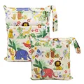 Produktbild: FenFang Wetbag Kindergarten, 2 Stück Nasstaschen Windeltasche Stoffwindeln Nassbeutel Organiser Beutel Wickeltasche Taschen Wasserdicht Wiederverwendbar (Elefant)