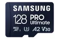 Produktbild: Samsung PRO Ultimate microSD-Karte + SD-Adapter, 128 GB, Für Smartphones, Drohne und Action-Cam , UHS-I U3, 200 MB/s Lesen, 130 MB/s Schreiben,‎ MB-MY128SA/WW