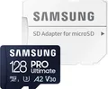 Produktbild: Samsung PRO Ultimate R200/W130 microSDXC 128GB Kit, UHS-I U3, A2, Class 10