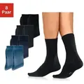 Produktbild: H.I.S Basicsocken Packung, 8 Paar tlg. mit hohem Baumwollanteil, Gr. 39-42, schwarz, anthrazit, blau, , 206458-39