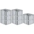 Produktbild: PROREGAL SuperSparSet 8x Eurobox NextGen Economy, Griffe zu, HxBxT 22x30x40cm, 20 Liter, Eurobehälter, Box, Transportbehälter