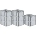 Produktbild: PROREGAL® Stapelbox SparSet Eurobox NextGen Economy/geschlossen, Grau, 3-16 Stück (8 St) geschlossen | 22 cm