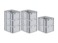 Produktbild: PROREGAL SuperSparSet 8x Eurobox NextGen Economy | Griffe geschlossen |HxBxT 22x30x40cm | 20 Liter | Eurobehälter, Transportbox, Transportbehälter, Stapelbehälter