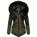 Produktbild: Navahoo Damen Winterjacke Nirvana – Warm, Mit Pompösem Kunstfellkragen & Teddyfellfutter