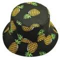 Produktbild: Fischerhut mit Fruchtmuster Sommerhut für Herren und Damen Ananas Schwarz