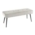 Produktbild: Riess Ambiente Design Sitzbank Boutique 100cm hellgrau Cord Schwarze Metallbeine, Polsterbank in modernen Stil, Flurmöbel, Esszimmerbank