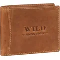 Produktbild: Wild Things Only !!! echt Leder Portemonnaie Geldbörse Herren Querformat Cognac (5453) - Braun