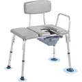 Produktbild: VEVOR Nachttoilettenstuhl 227 kg belastbar, Toilettensitzerhöhung mit gepolsterter Sitzfläche & Rückenlehne, abnehmbarer 5 L Eimer, höhenverstellbarer Toilettenstuhl für Senior Erwachsene