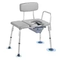 Produktbild: VEVOR Nachttoilettenstuhl 227 kg belastbar, Toilettensitzerhöhung mit gepolsterter Sitzfläche & Rückenlehne, abnehmbarer 5 L Eimer, höhenverstellb