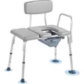 Produktbild: VEVOR Nachttoilettenstuhl 227 kg belastbar, Toilettensitzerhöhung mit gepolsterter Sitzfläche & Rückenlehne, abnehmbarer 5 L Eimer, höhenverste...
