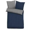 Produktbild: Bettwäsche BIBERNA Gr. 1, blau (marine, grau), B/L: 135cm x 200cm, Biber,Feinbiber,Feinbiber, B/L: 80cm x 80cm, 2 Stk., Biber;Feinbiber;Feinbiber, 100% Baumwolle, Bettwäsche, Bettwäsche