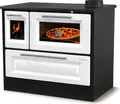 Produktbild: Kaminofen mit Backfach und Herdplatte 4012 Weiß Holzofen 8 kW Holz Ofen Mehrfachbelegung Kamin Heizofen Küchenherd